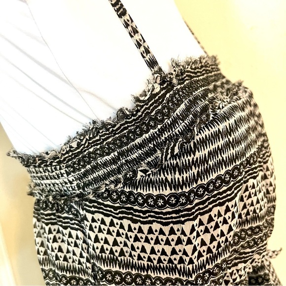 AMERICAN EAGLE OUTFITTERS Tie Graphic Stripe tiered Crepe Maxi Sundress boho S - Picture 8 of 11